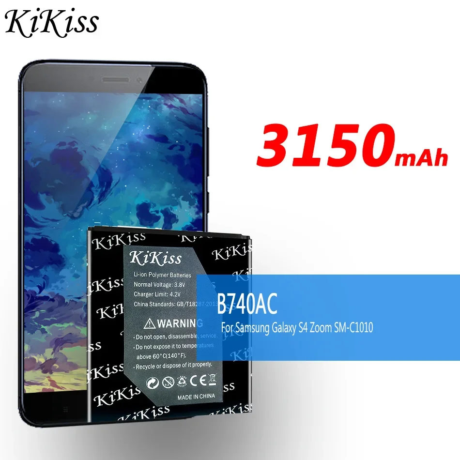 KiKiss Battery B740AE B740AC For Samsung Galaxy S4 Zoom C101 SM-C1010 C105 C105K C105A NX3000 B740AE B740AC I939D S4zoom C1010