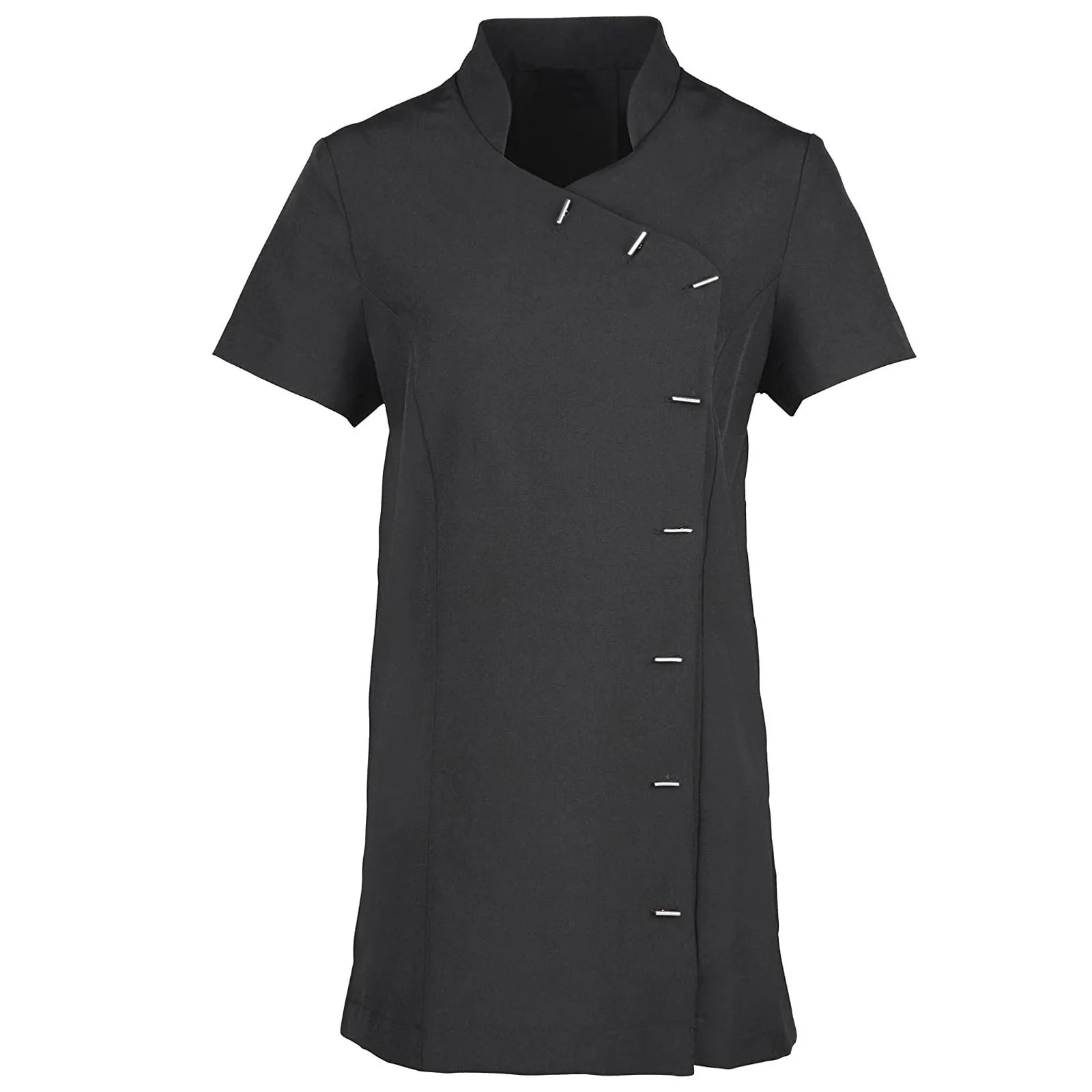 Uniforme de enfermeira para mulheres, manga curta, tops longos, cuidadores clínicos, esfoliação de trabalho, acessórios de enfermagem, uniforme de túnica