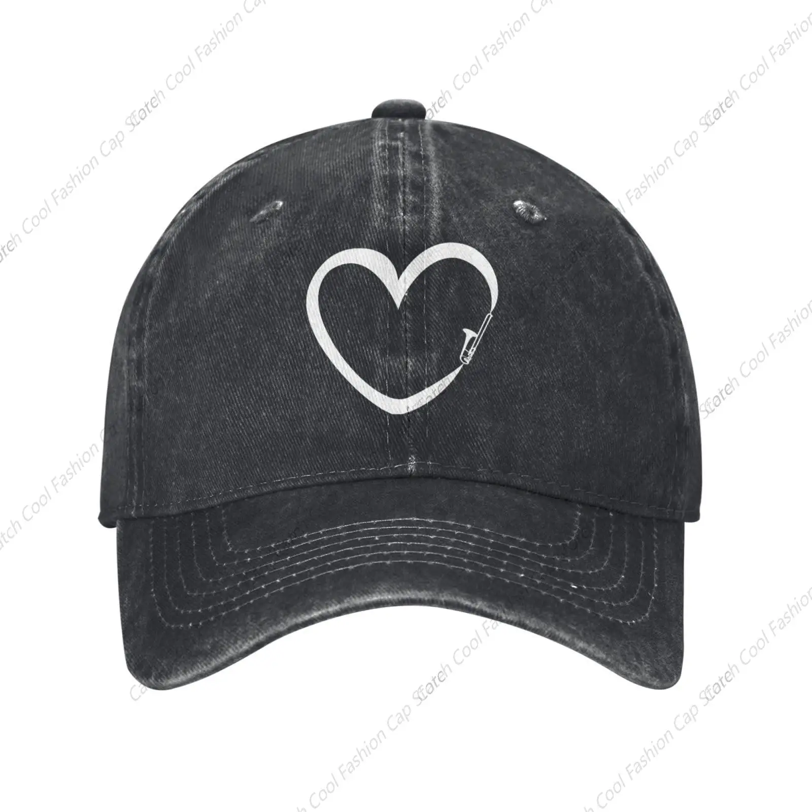 Love Heart Baseball Cap Volwassen Vintage Trucker Denim Hoed Gewassen Verstelbaar Katoen Sport Dagelijks Buiten Reizen