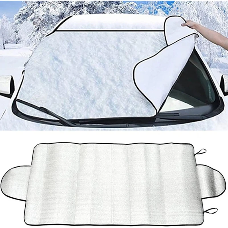 Car Windshield Snow Cover Winter Front Window Frost Ice Snow Shield Universal Windproof Windshield Ice Cover Frost Protector
