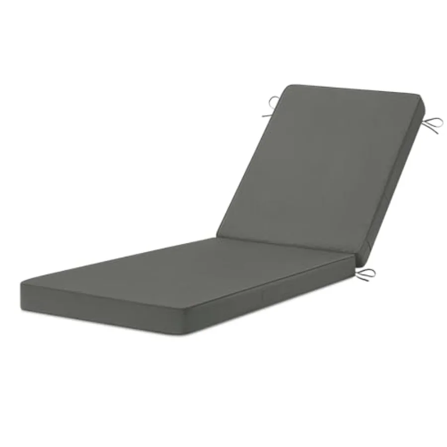 

Chaise Lounge Cushions Outdoor 72"x21"x3" Triple-Waterproof Outdoor Chair Cushion with Removable Cover 4 Adjustable Ties Lounge