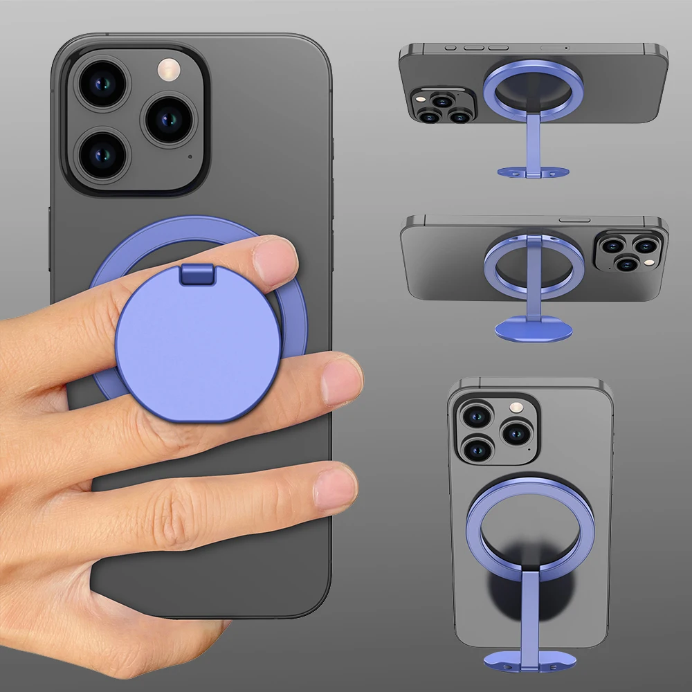 

Stand For Tablet Magnetic 3 Sections Simplicity Ring Phone Handphone Popsocket Magsafe Ipad Holder Double Side Silicone Suction
