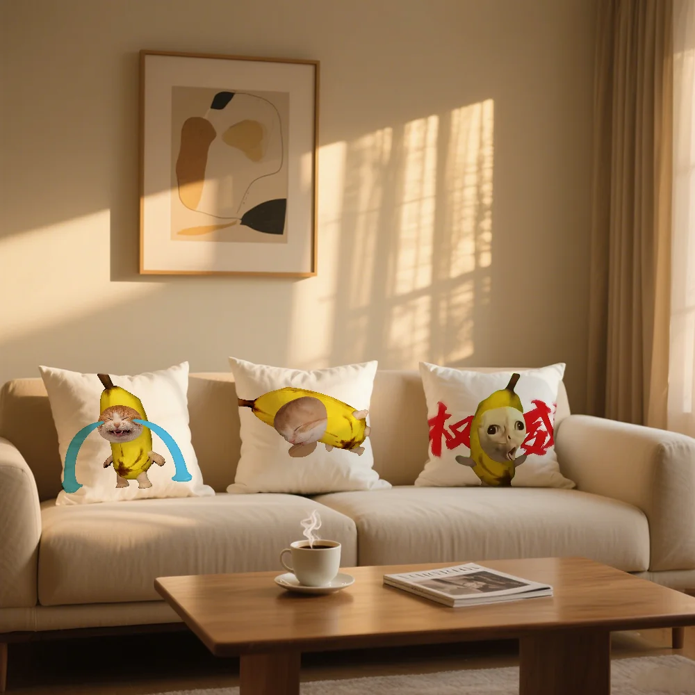 cushion B-Banana cover Cat Funny Fashionable Style Comfortable sofa Meme Abstract Bedroom Painting Personalized Decoration