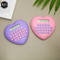 New Multi-function 8-bit Calculator Creative Love Computer Font Clear Plastic Keys Student Supplies Wholesale Cute Calculator