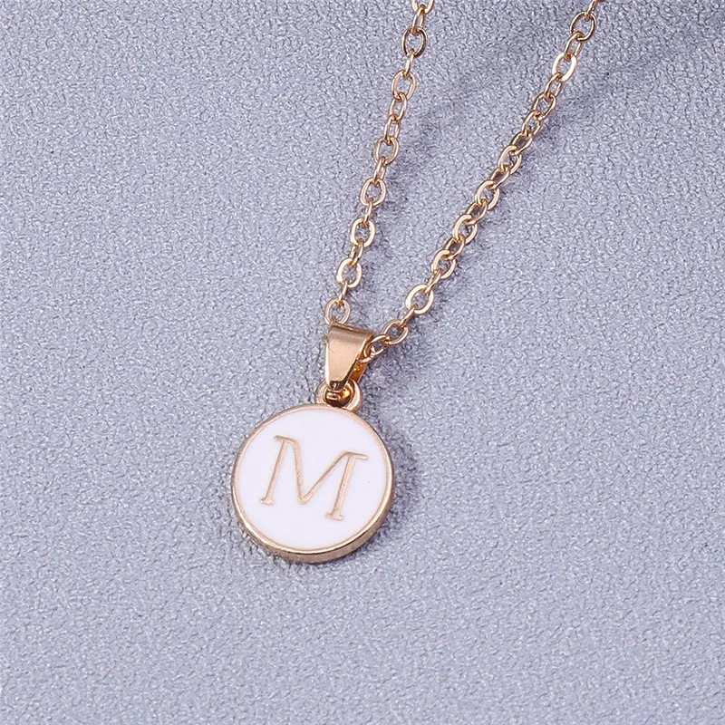 Aihua Minimalistische Initiale Emaille Weiß Schwarz A-Z Buchstaben Halskette für Frauen Alphabet Anhänger Schmuck Geburtstag Geschenke Großhandel – Detail 23