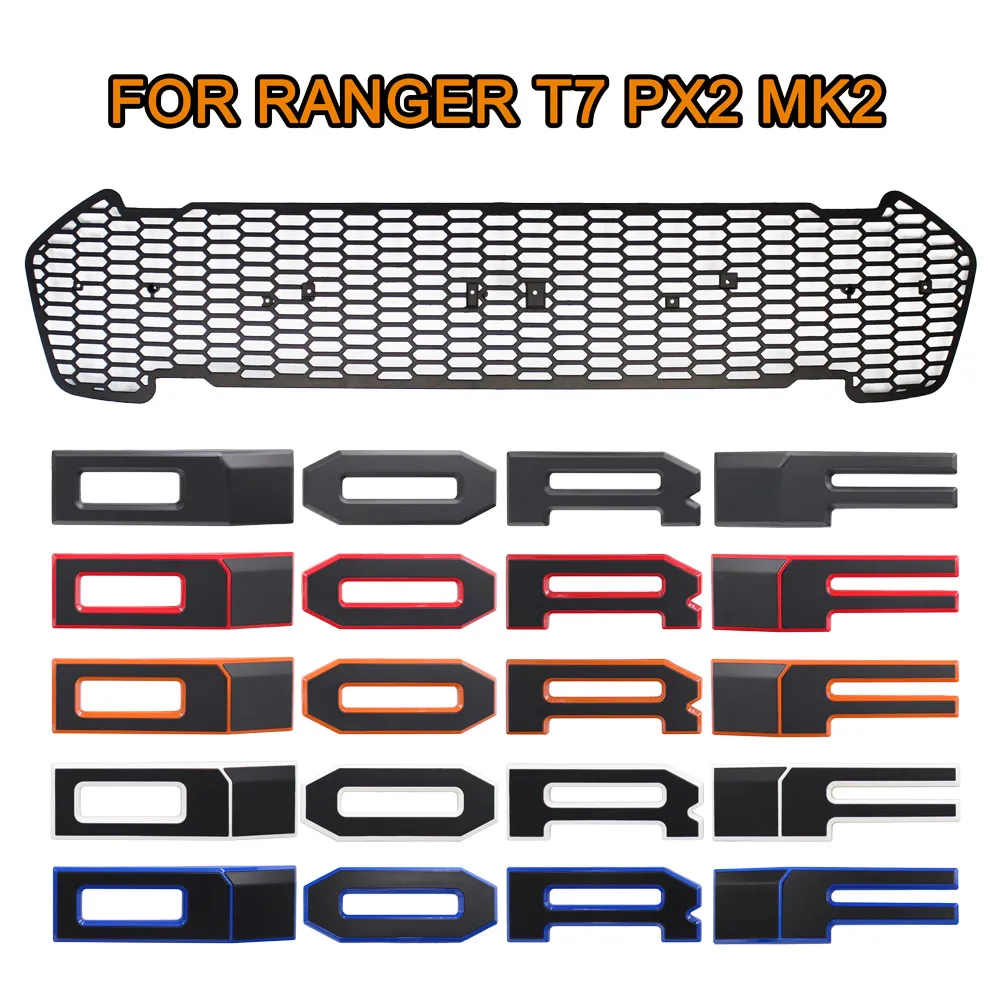 Fit For RANGER 2015-2018 T7 PX2 MK2 XL XL+ XLS XLT Limited WILDTRAK Pickup Trucks Raptor Grille Modified Grill Front Bumper Mesh