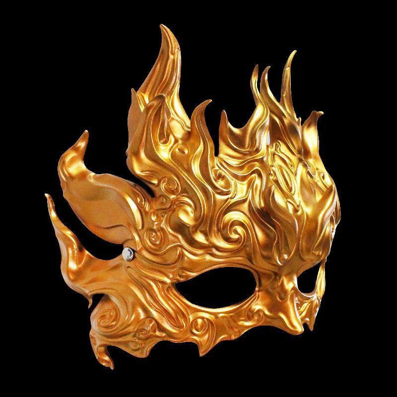 Masquerade Mask For Men Roman Greek Venetian Half Face Kirin Vintage Resin Mask Ball Mardi Gras Halloween Festival Party Cosplay