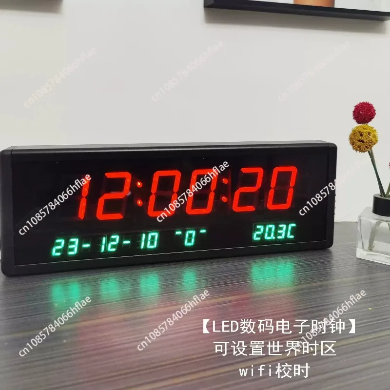 WiFi Timing Digital Electronic Clock, World Time Date & Temperature Display Desk Clock