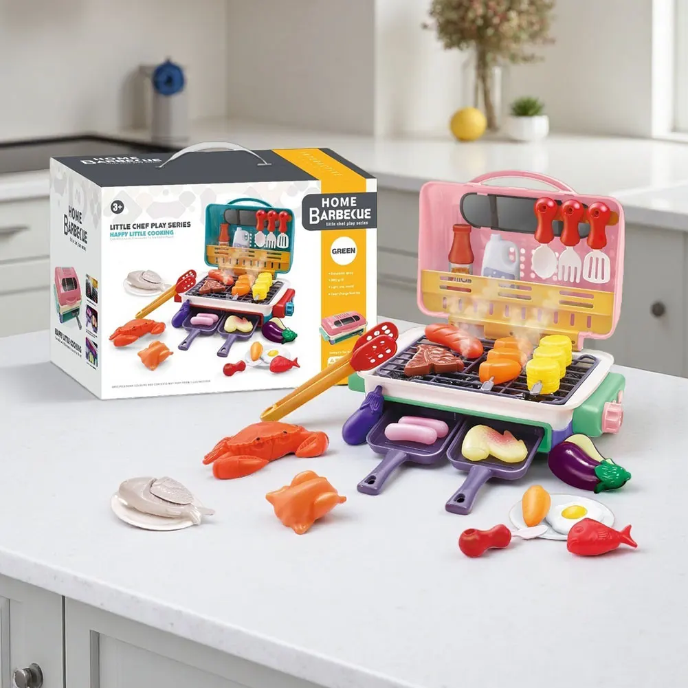 Simulatie Grills Speelgoed Met Spray Mist Geluidseffecten Realistische Mists Spray BBQ Speelspeelgoed Binnenspeeltijd