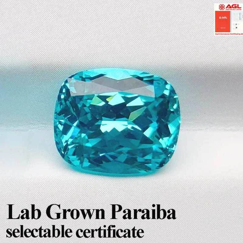 

Лабораторная подушка Параиба, сапфир, созданный в лаборатории, свободный драгоценный камень, материалы для изготовления ювелирных изделий своими руками, сертификат AGL