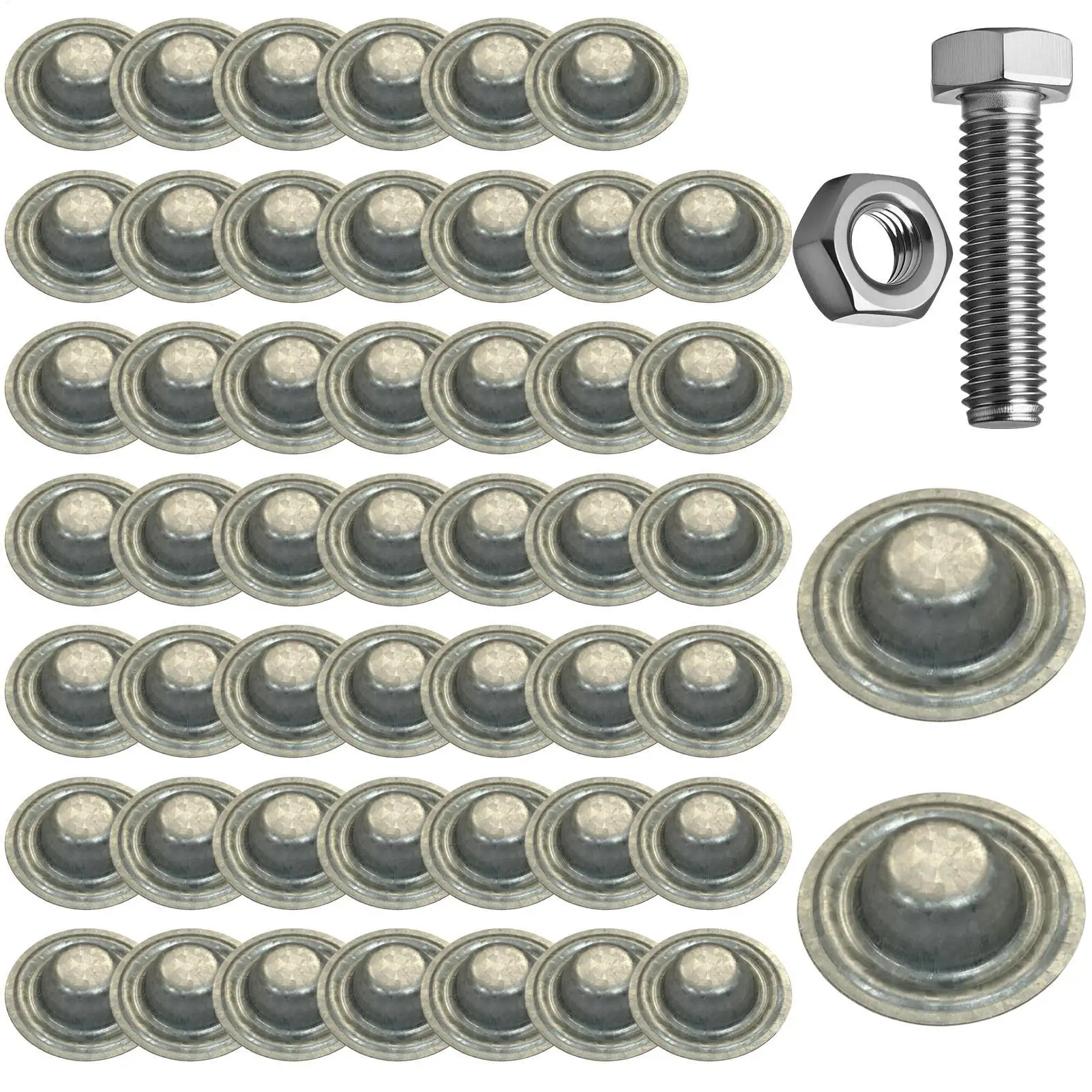 50pcs Screw Caps Metal Bolts Screw Cover Caps for Furniture Roof Wood Upholstery Cabinets Outdoor Painting Shutters Hreshold
