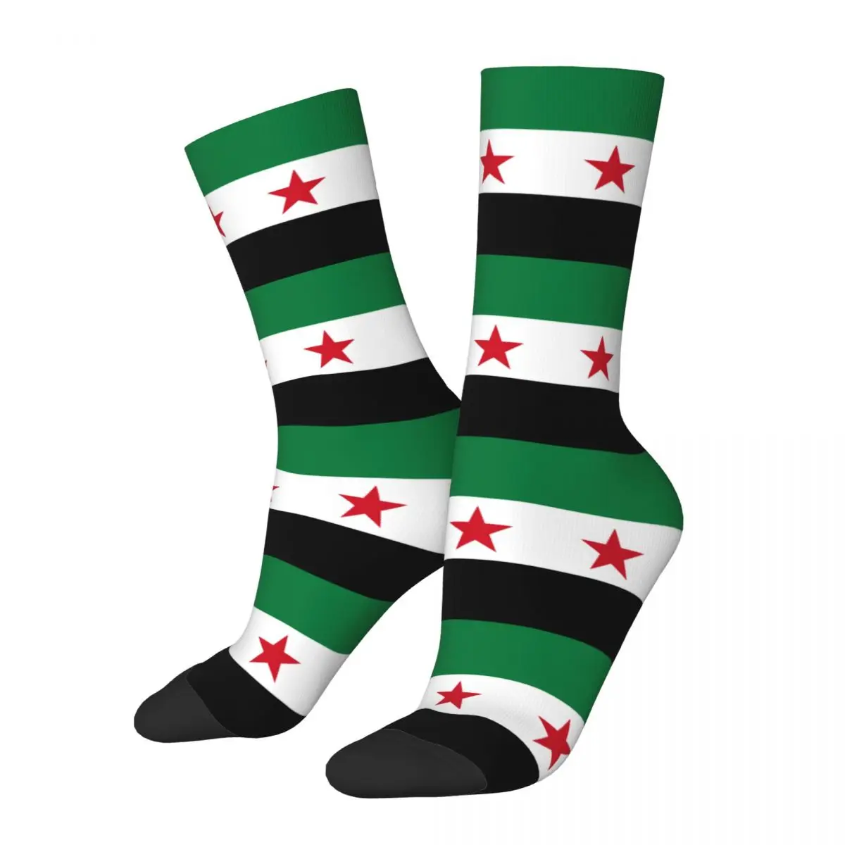 Autumn Winter Casual Unisex Syria Flag Socks The Syrian Arab Republic Non-slip Basketball Socks