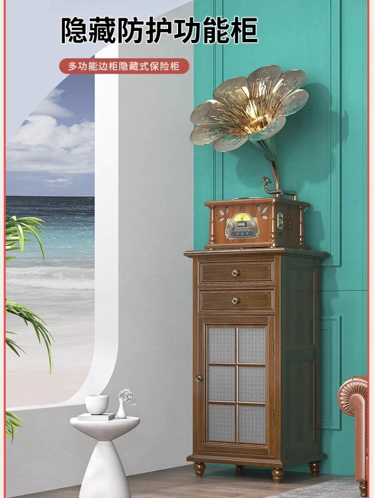 American rural solid wood hidden safe household fingerprint anti-theft safe