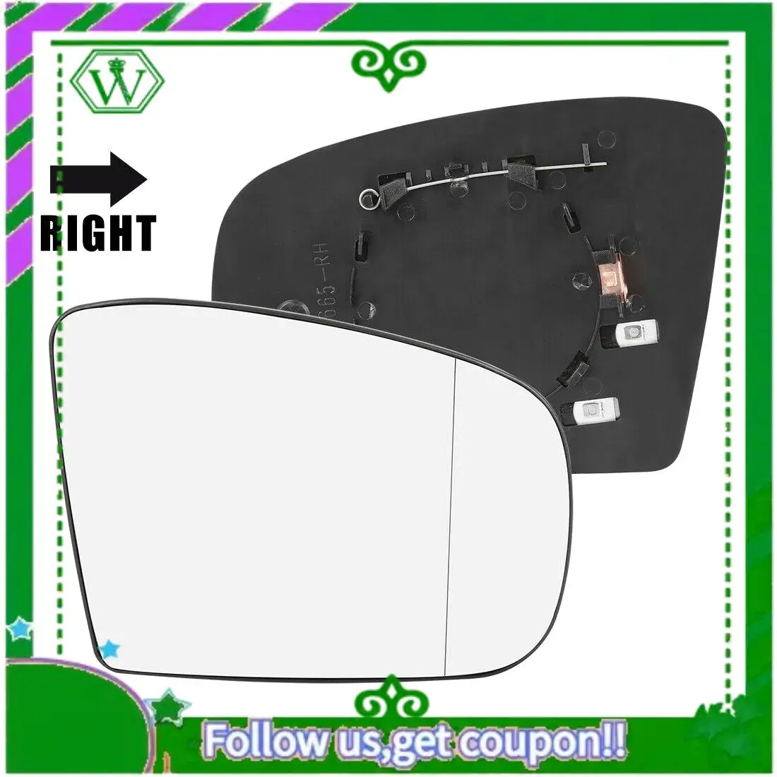 AC34-1 Pair Side Mirror Glass Heated With Backing Plate LH Left & RH Right For Mercedes-Benz W163 ML320 ML350 ML500 1998-2005
