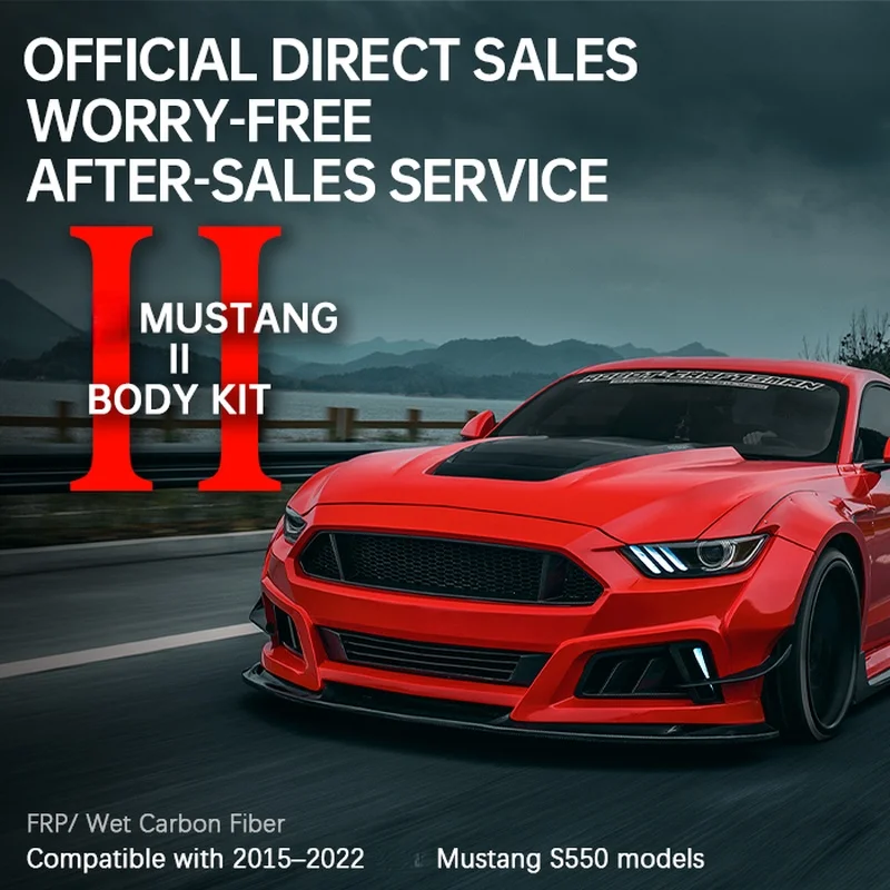 High Quality ROBOT II FRP WCF Conversion Body Kit Exterior Tuning Accessories Fit for Mustang S550