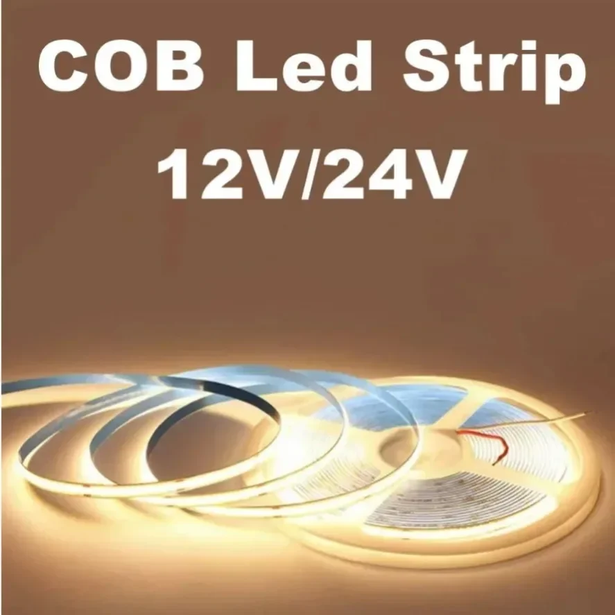 320LED 10 متر عكس الضوء LED COB قطاع تيار مستمر 12 فولت 24 فولت فوب أضواء لغرفة نوم ديكور عالية الكثافة لينة مرنة النيون الشريط ضوء مصباح #4