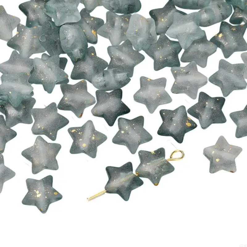 Gradient Color Five Point Star Bead with Golden Accent for Jewelry Creations