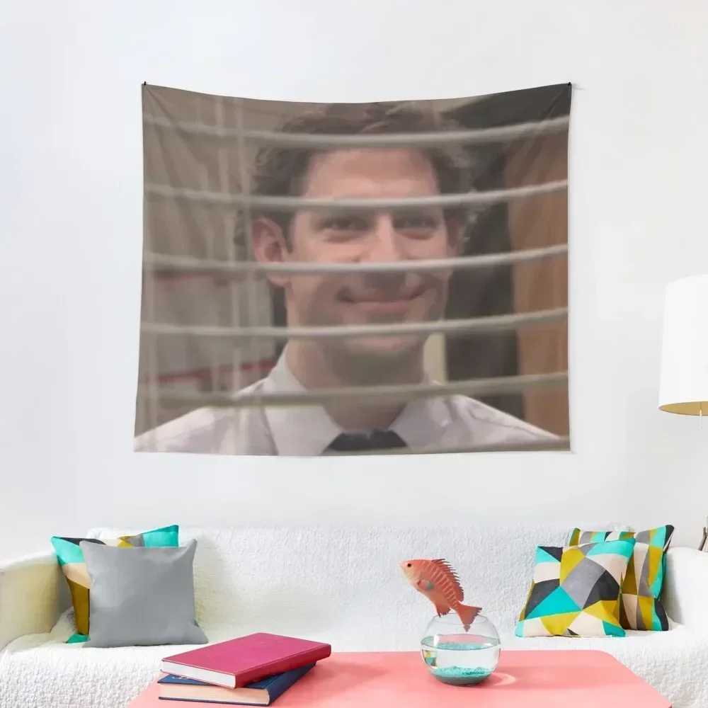 Jim Halpert Looking Through the window - The Office Tapestry Wallpaper Bathroom Decor Decoration Wall Tapestry