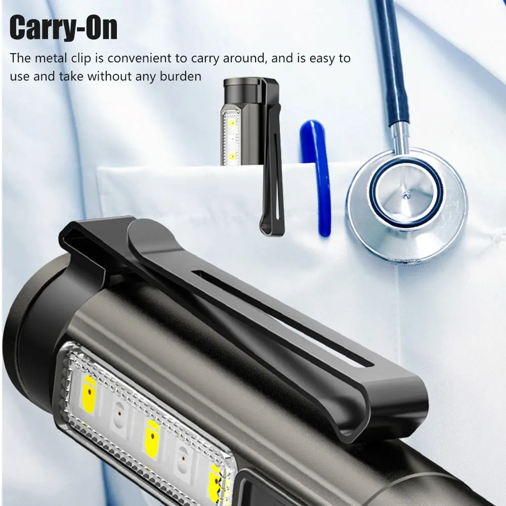 Medical Handy Pen Light Mini Nursing Flashlight USB Rechargeable LED UV Torch Lamp With Clip Pocket Led Flashlight Emergency