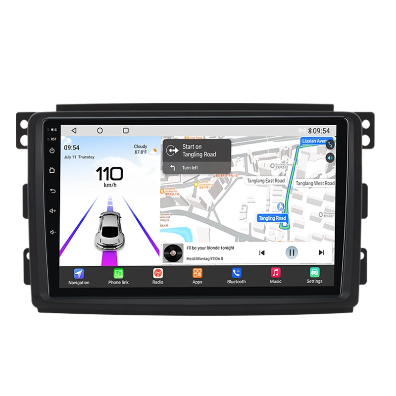 Junsun Qualcomm 8-Core 360 Camera Draadloze CarPlay Android Auto Autoradio voor Mercedes Benz Smart Fortwo 451 2005-2011 - afbeelding 2