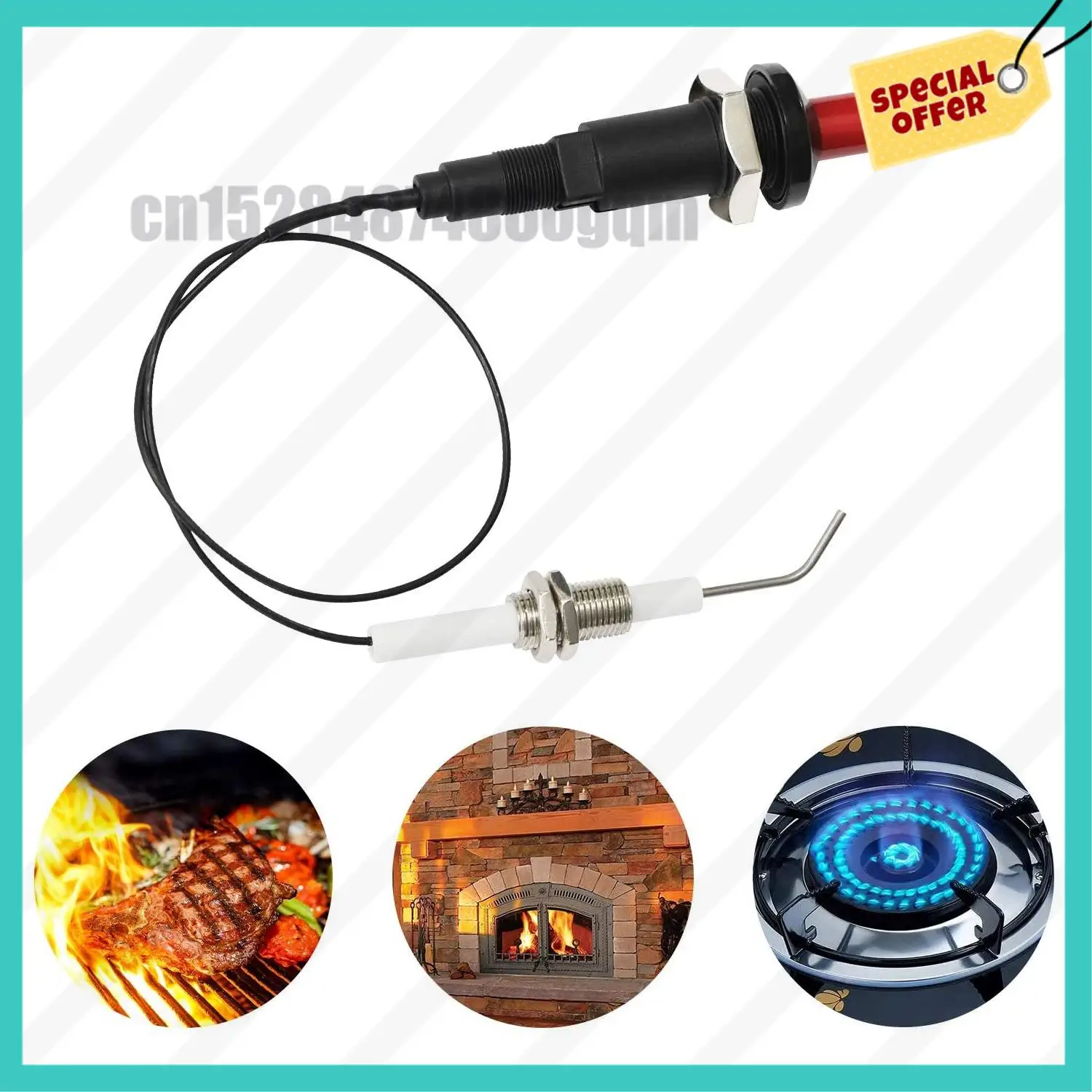 -ABJZ 3 Buah Perangkat Elektronik Kawat Busi Pengapian Elektroda Universal untuk Pemanas Kompor Gas Panggangan dan Perapian