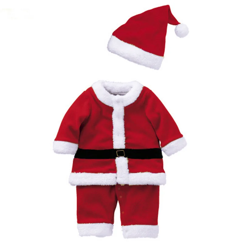 Baby Girls and Boys Santa Claus Christmas Costume Winter Warm Festival Xmas Party Clothing Kids St.Nicholas Santa Season Apparel