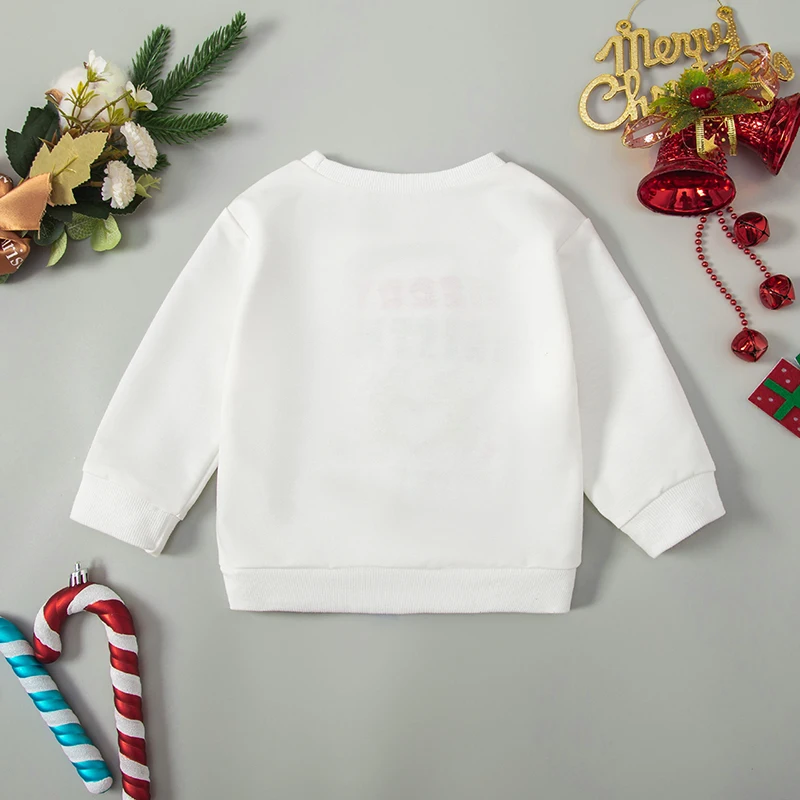 Kids Sweatshirt, Long Sleeve Crew Neck Letters Elf Hand Print Hoodie Pullover Christmas Costume for Boys Girls