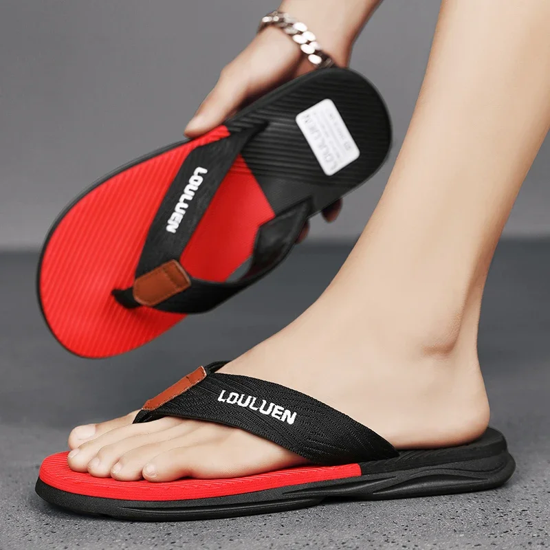 

ELUVA Men Flip Flops Summer Lightweight Sandals Comfortable Anti Skid Beach Slippers for Outdoor Walking Mens Non Slip Slides