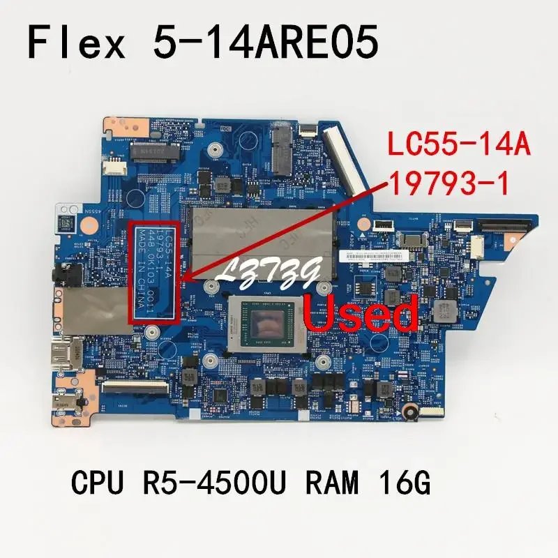 19793-1 For Lenovo ideapad Flex 5-14ARE05 Laptop Motherboard CPU R5-4500U RAM 16G  FRU 5B20S44391 5B21B44609