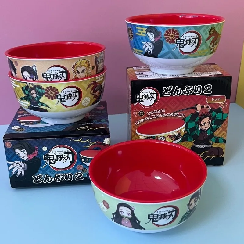 Demon Slayer: creativo lindo Tanjiro Yabean tazón de fideos instantáneos dibujos animados kawaii anime tiempo para penetrar el regalo de tazón de arroz para niños
