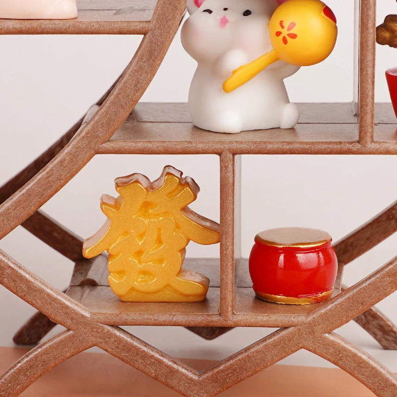 1PC Poppenhuis Miniatuur Hartvorm Antieke Plank Mini Display Stand Opbergrek Model Speelgoed Scène Decoratie DIY Accessoires