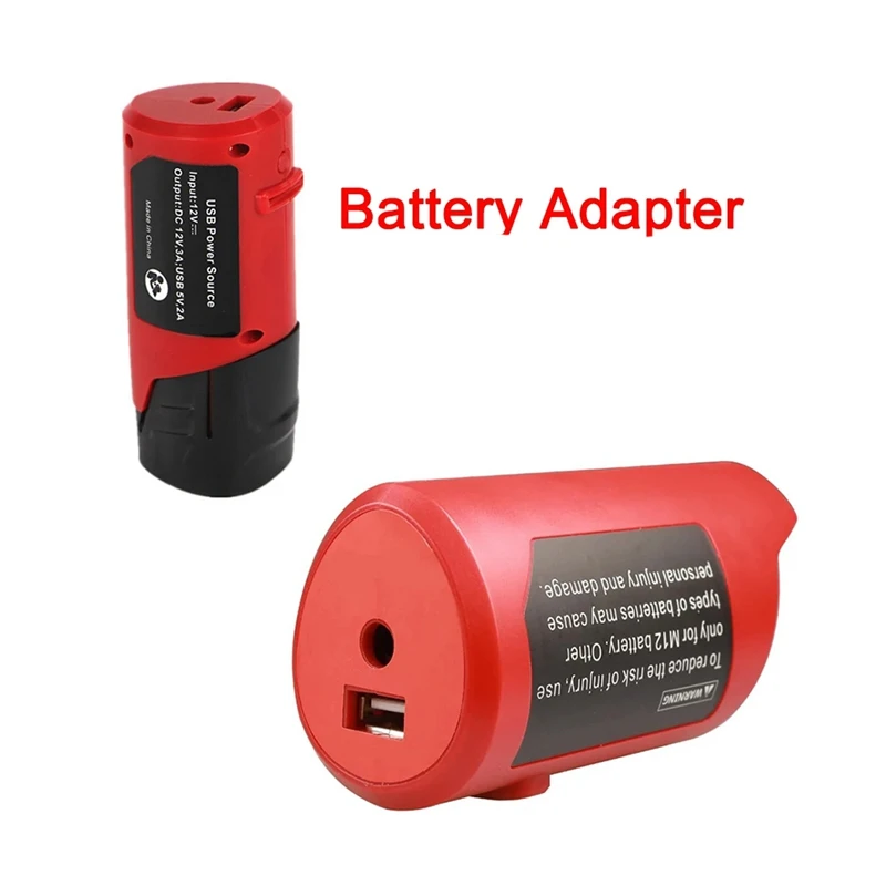 Portable Battery Adapter USB Device Charger With DC USB Port For Milwaukee 12V Lithium Battery,Charge For Phone