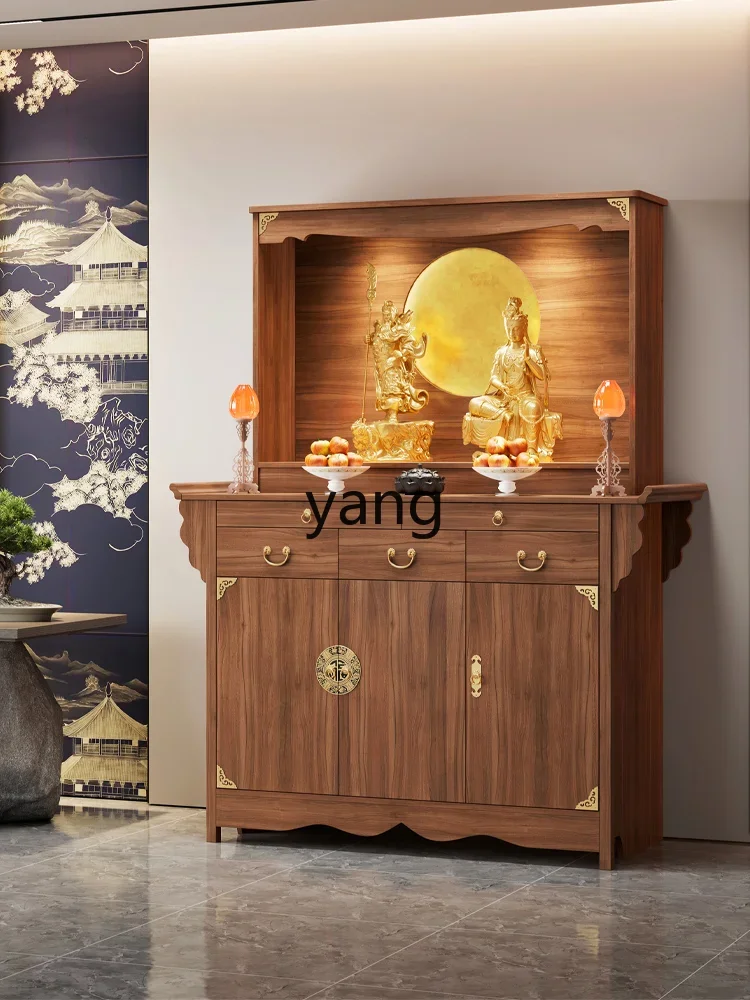 LH Buddhist niche new Chinese vertical cabinet household offering table solid wood offering Buddhist cabinet