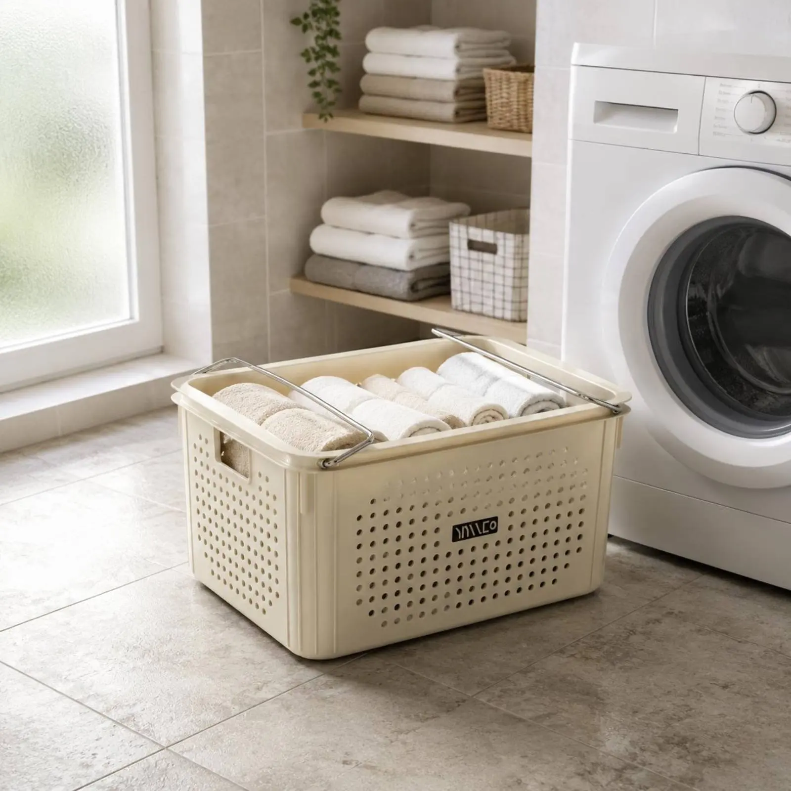 Rolling Laundry Hamper Large Capacity Wheeled Laundry Hamper Rolling Clothes Basket Easy to Move Storage Bin Side Handles