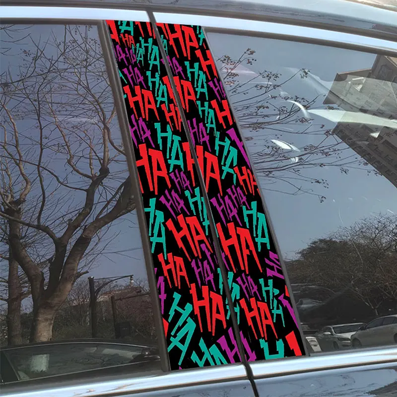 1/2pcs Joker Laughing Car Stickers Auto B Pillar Waterproof Decoration Cover Scratch DIY Car Doors Pillar Sunscreen Vinyl Decals