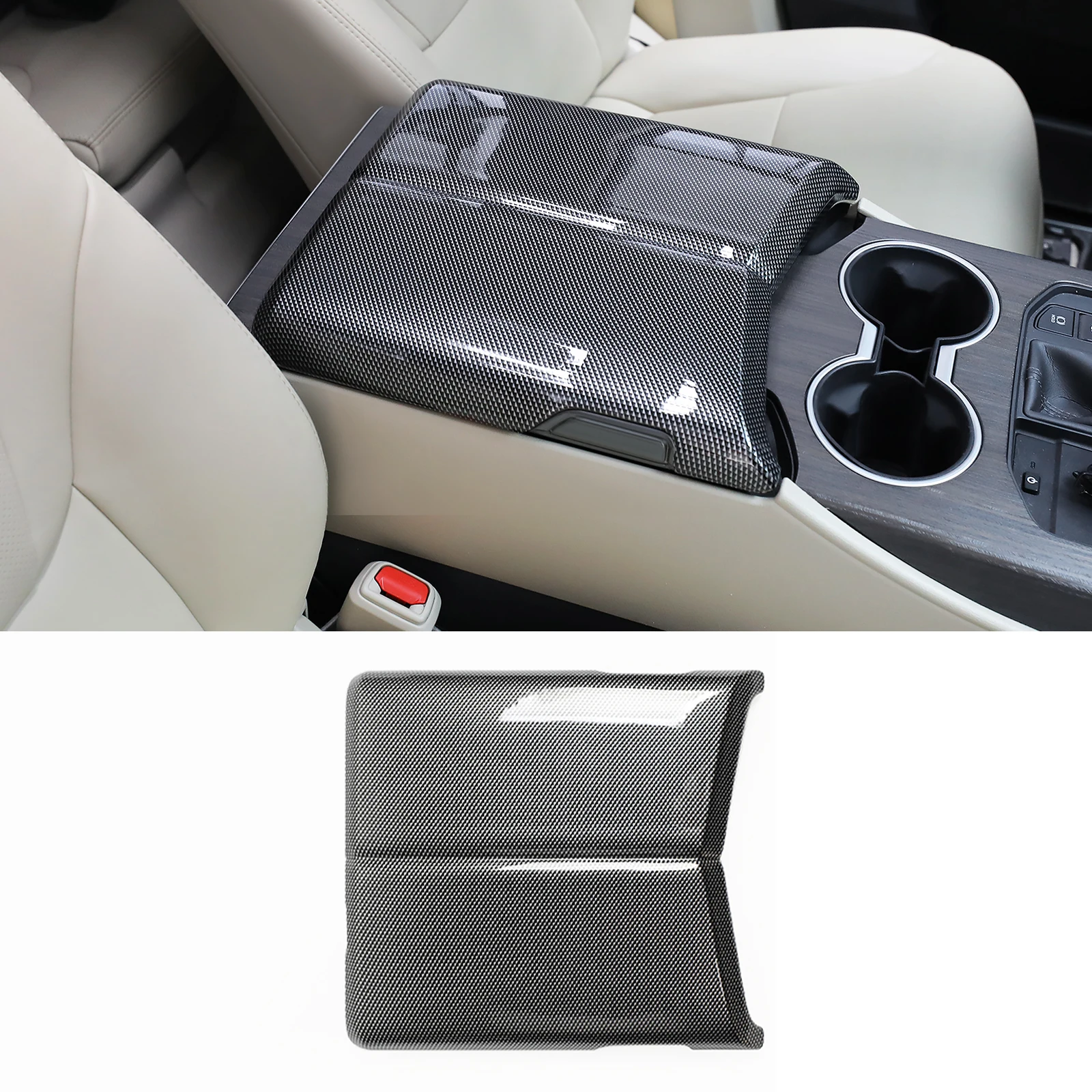ABS Center Console Lid Armrest Box Cover Panel Trim Strip Replacement For Toyota 2022-2024 Land Cruiser 300