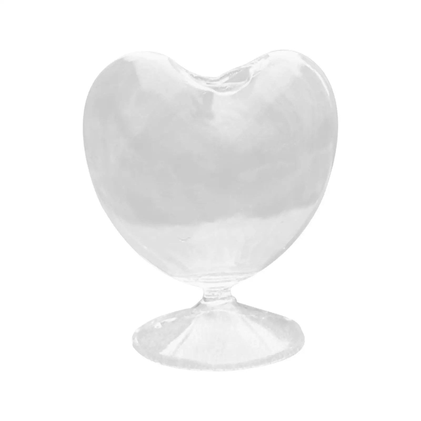 Clear Glass Vase Bookshelf Flower Arrangement Desktop Cabinet Heart Shaped Vase for Bedroom Study Room Dorm Birthday Gift