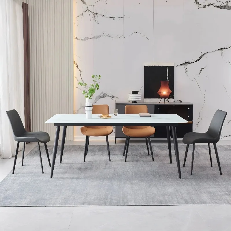 2pcs  Dinning Room High Quality Luxury Chair Modern Leather Design Hotel Furniture Chair with Metal Legs Modern Dining  Chair