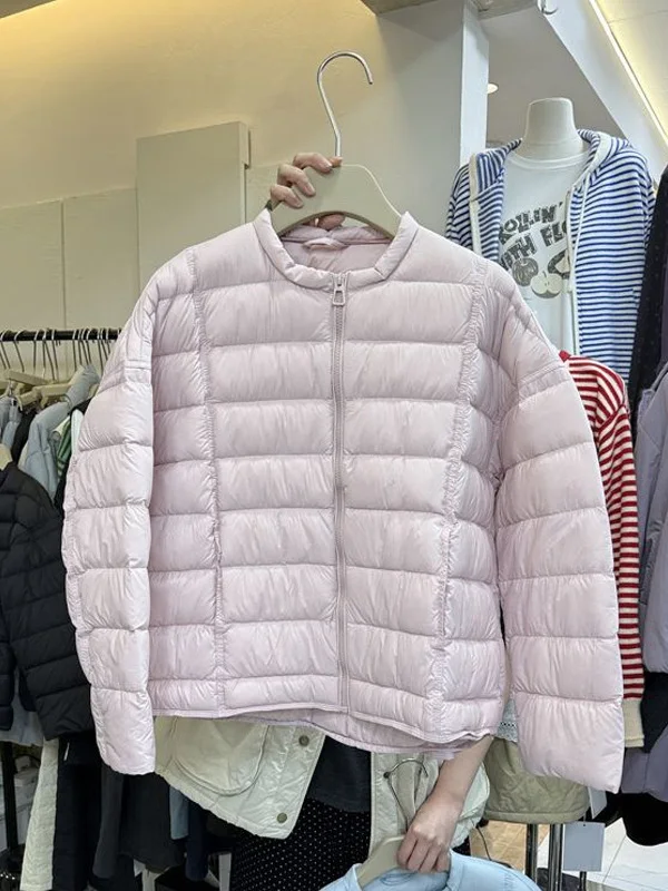 

Зимняя женская утепленная повседневная теплая хлопковая куртка 2025 года с круглым вырезом, в корейском стиле, универсальная, с длинными рукавами, на молнии, цветная