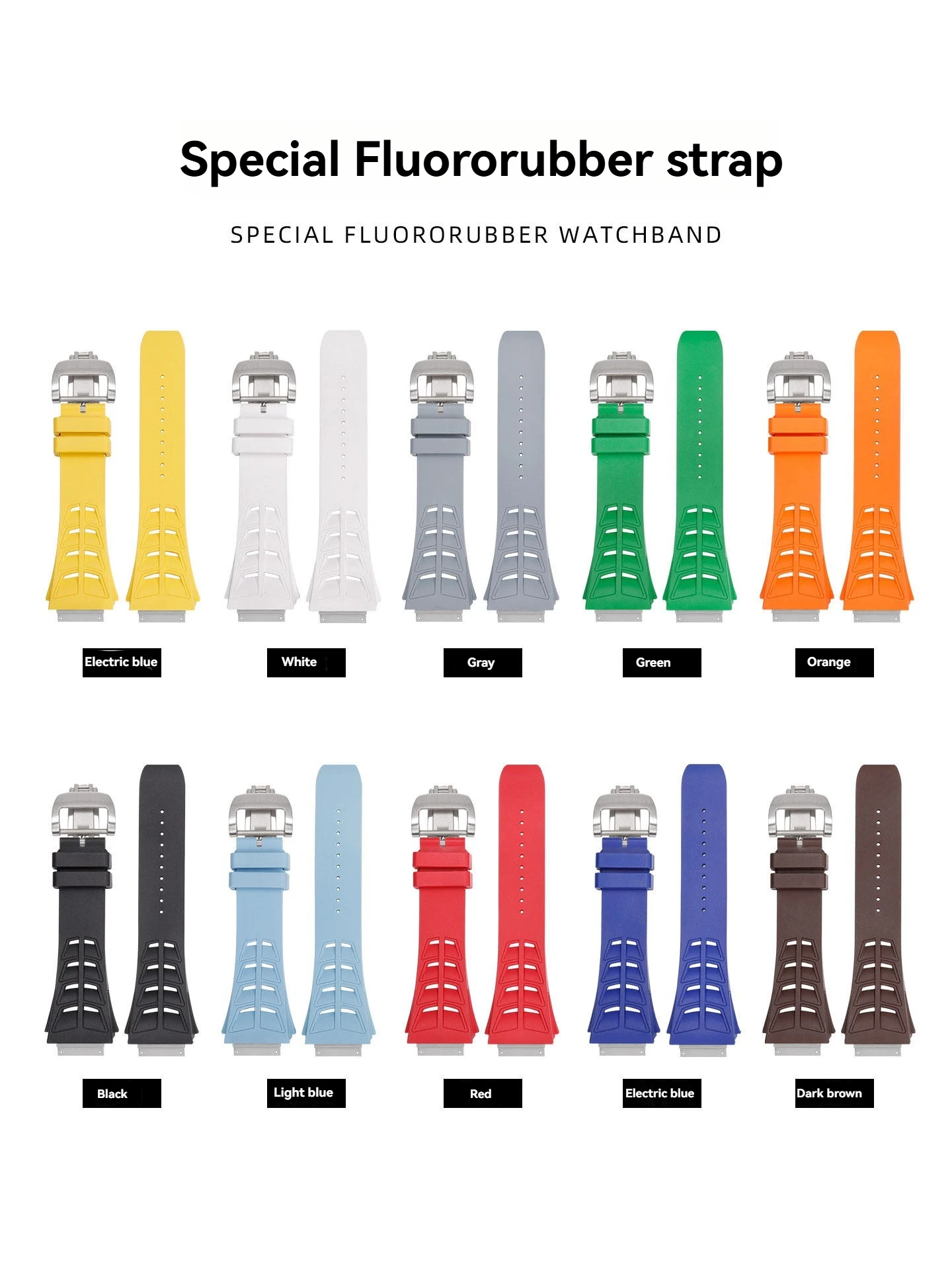 For Richard Miller Series Watch RM055/030 RM3501/3502/3503 RM65-01/M47Men's Fluororubber Watch with Waterproof Soft Rubber Chain