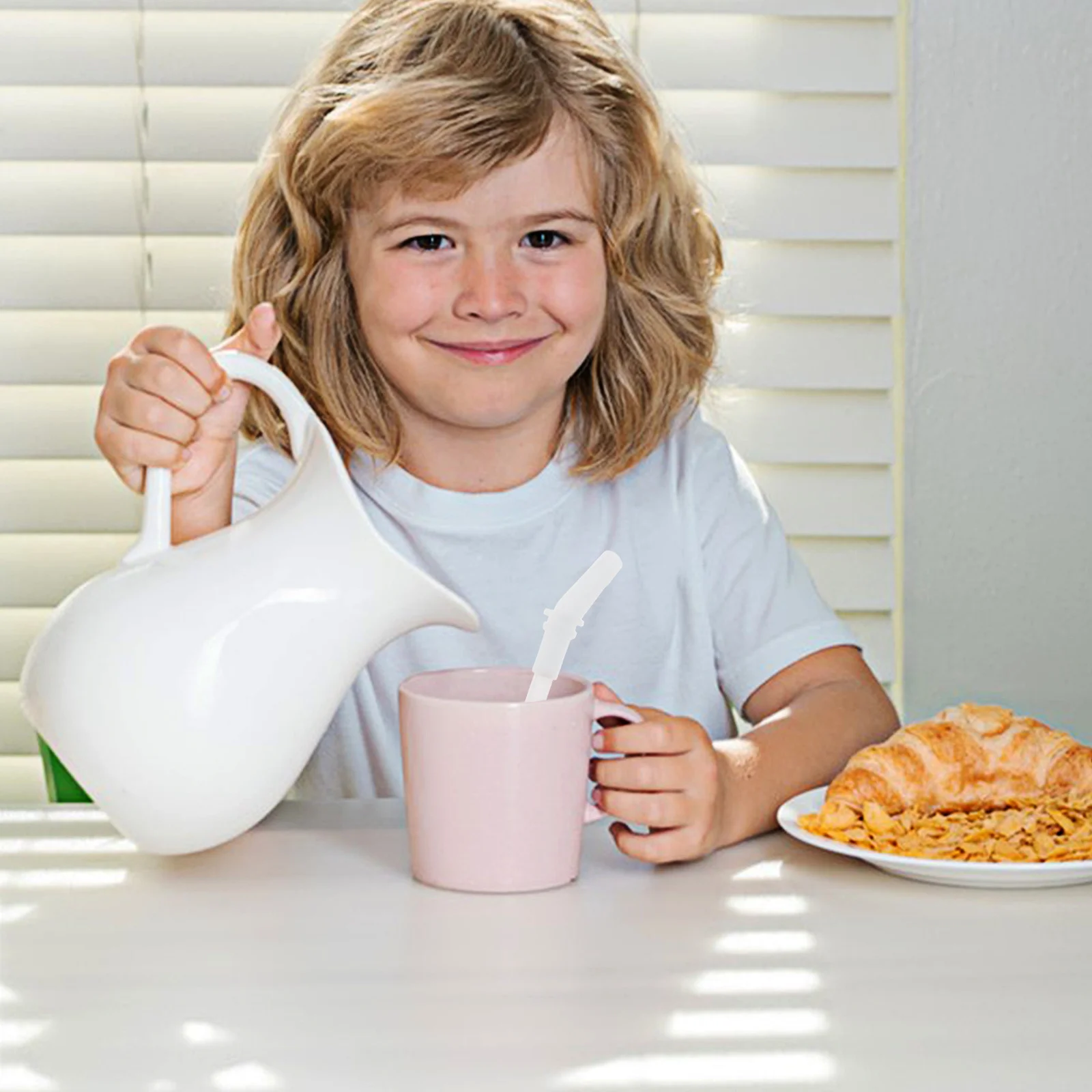 

2Sets Water Cup Lid with Silicone Straw Leakproof Design Universal Fit for Kids and Adults Easy to Clean Reusable Drinking