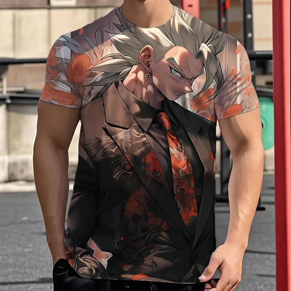 أساسيات لعبة دراغون بول Z تي شيرت الرجال 2025 الرجال فيغيتا جوكو قمصان كبيرة الحجم الهيب هوب الملابس Harajuku نمط الاتجاه القمم الموضة