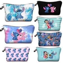 Bolsa de cosméticos de Disney Stitch, bolsa de maquillaje, estuche de lápices de dibujos animados, bolsa de almacenamiento Kawaii de puntada de Anime para niñas, regalos lindos