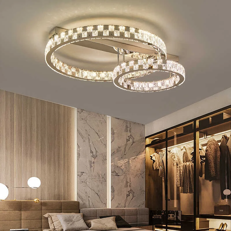 

Современная круглая светодиодная потолочная лампа из хрусталя. Современный декор для дома: для столовой, спальни, гостиной, кухни.