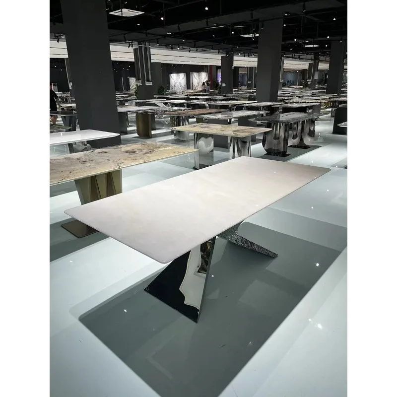 

Stone dining table villa natural Dali rectangular high-end dining table