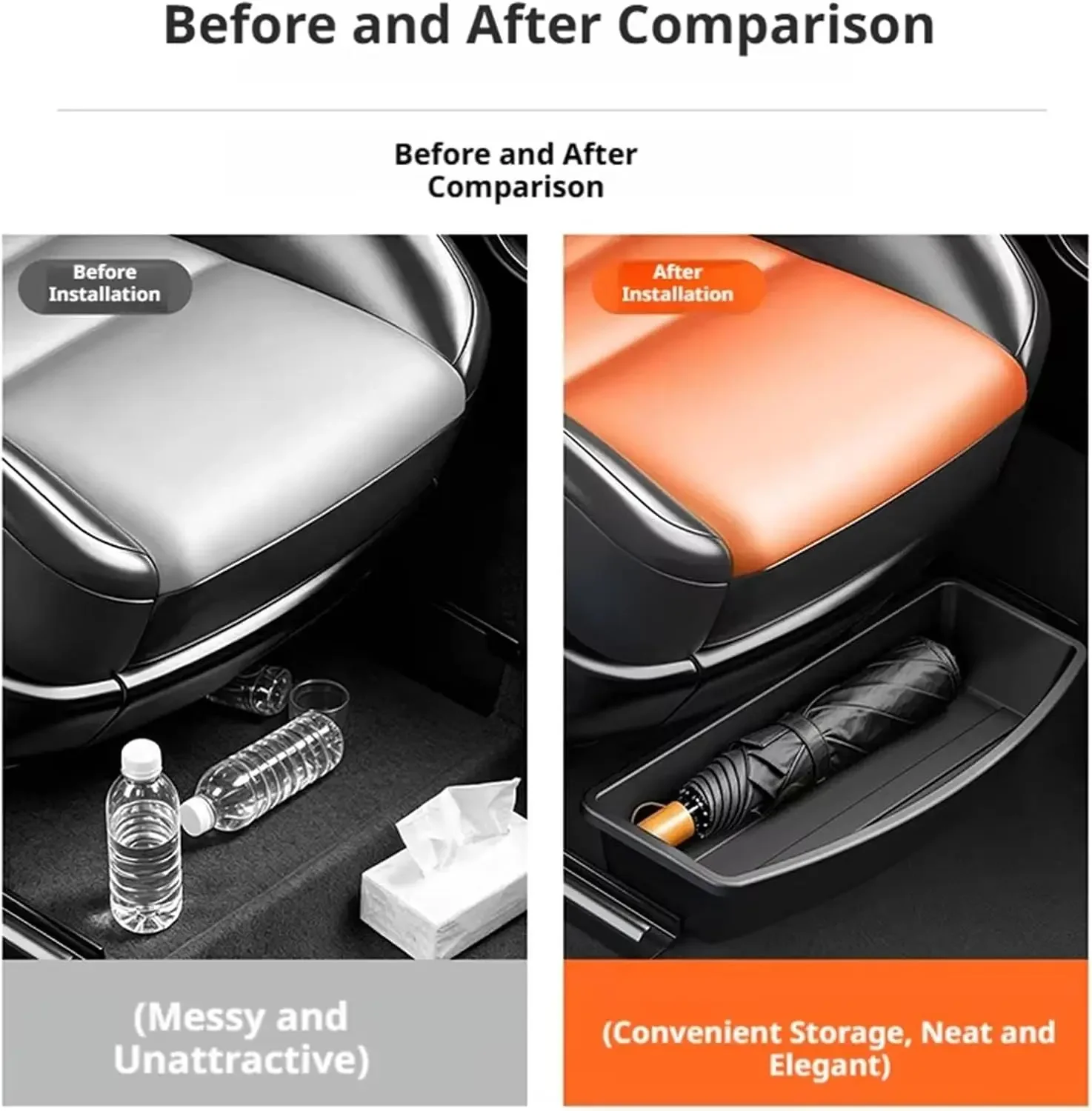 Easy Install Under Seat Car Storage Drawer Car Interior Accessories Car Under Seat Storage Box Universal Auto Front Seat Tray