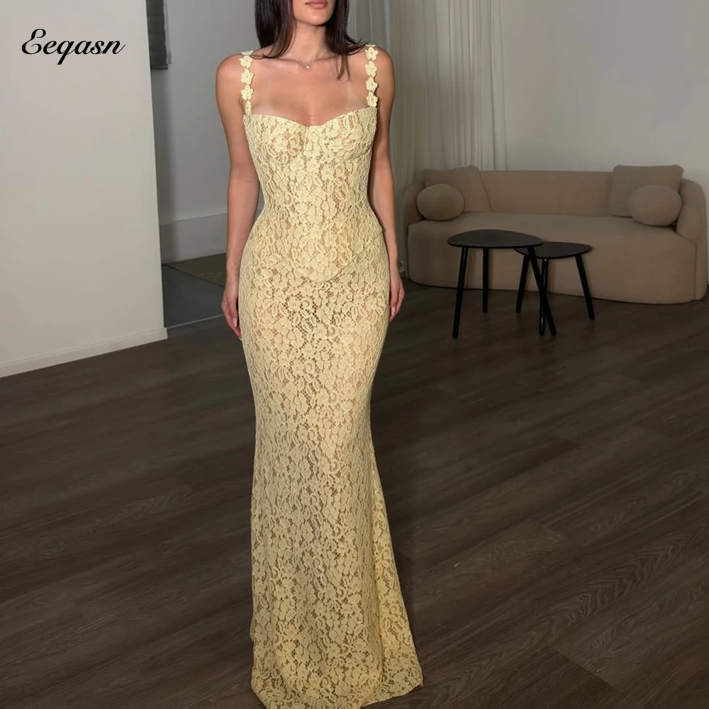 

Необычные кружевные вечерние платья с цветочными бретелями, длинное платье русалки для свадебной вечеринки, платье на заказ, платье для особых случаев на заказ