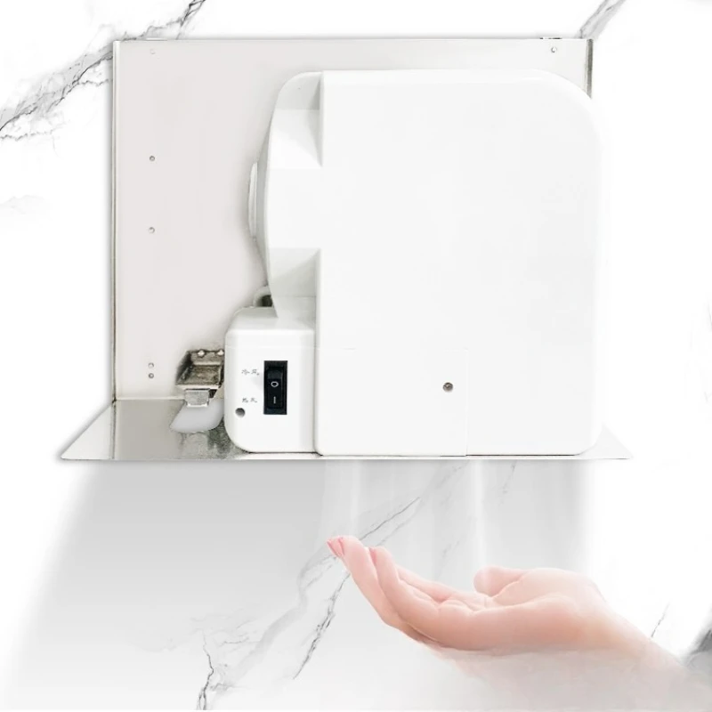 

Hidden automatic sensor hand dryer behind the mirror cabinet, good things to share, strongly recommended