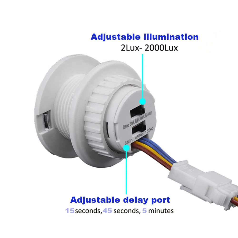 Imagem -05 - Pir Sensor de Movimento Infravermelho Interruptor de Luz Detector de Controlador Interruptor Inteligente Led Auto Ligado Desligado 110v 220v