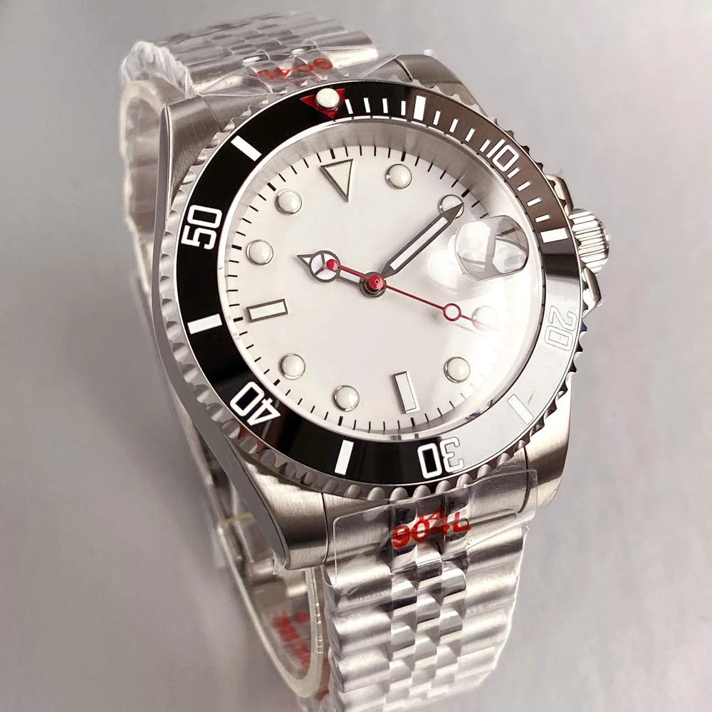 

Tandorio 200 м водонепроницаемые 24 камня NH35 с автоподзаводом автоматический глянцевый белый циферблат 20 бар часы для дайвинга мужские скользящие замки винт Корона